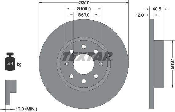 Textar 92164603 - Тормозной диск autosila-amz.com