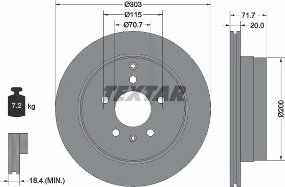 Textar 92165500 - Тормозной диск autosila-amz.com
