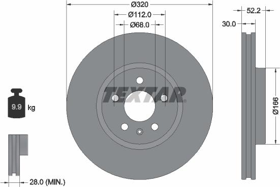 Textar 92160005 - Тормозной диск autosila-amz.com