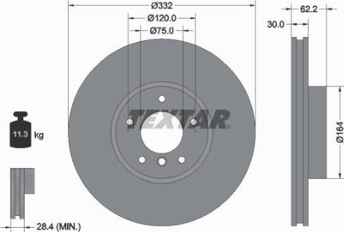 Textar 92160800 - Тормозной диск autosila-amz.com