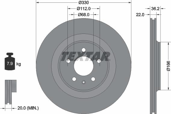 Textar 92160305 - Тормозной диск autosila-amz.com