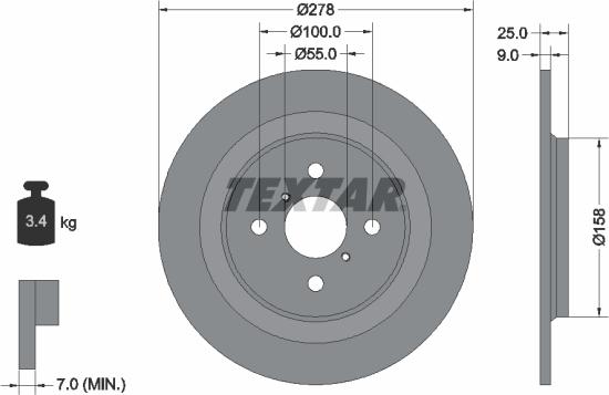 Textar 92161900 - Тормозной диск autosila-amz.com