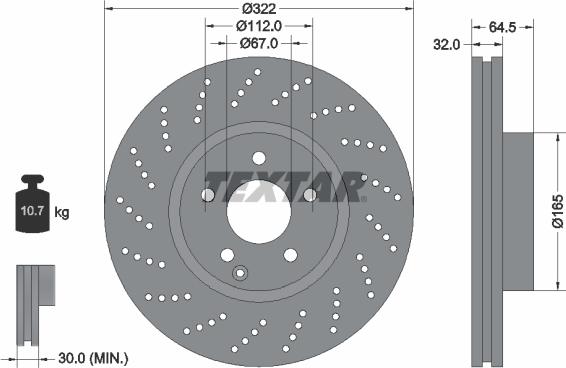 Textar 92163403 - Тормозной диск autosila-amz.com