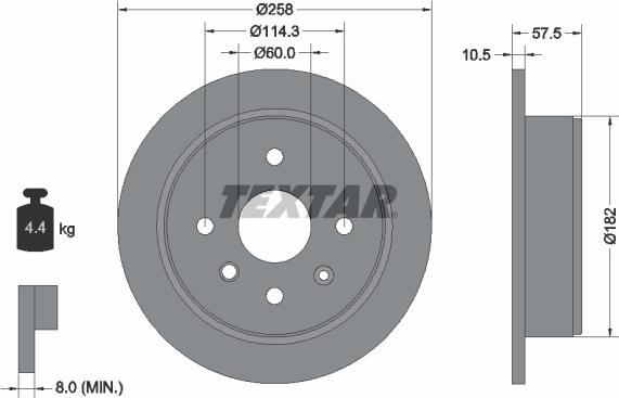Textar 92163000 - Тормозной диск autosila-amz.com