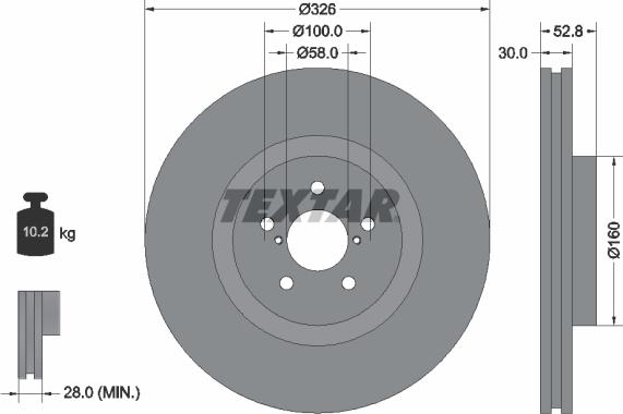 Textar 92167900 - Тормозной диск autosila-amz.com