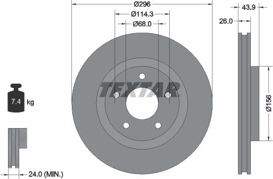 Textar 92167403 - Тормозной диск autosila-amz.com