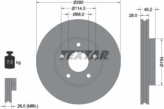 Textar 92109400 - Тормозной диск autosila-amz.com