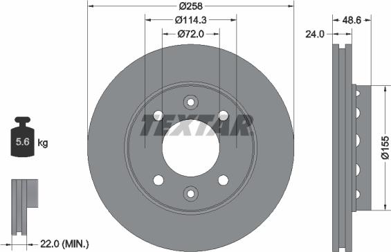 Textar 92104200 - Тормозной диск autosila-amz.com