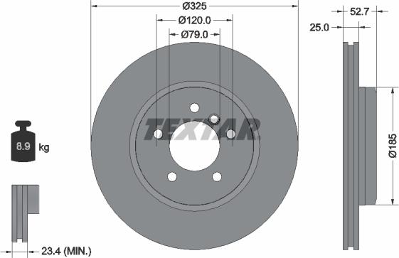 Textar 92106905 - Тормозной диск autosila-amz.com