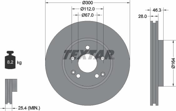 Textar 92106005 - Тормозной диск autosila-amz.com