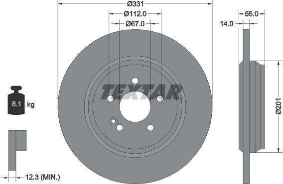 Textar 92103300 - Тормозной диск autosila-amz.com