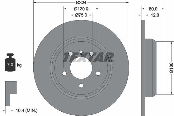 Textar 92107405 - Тормозной диск autosila-amz.com