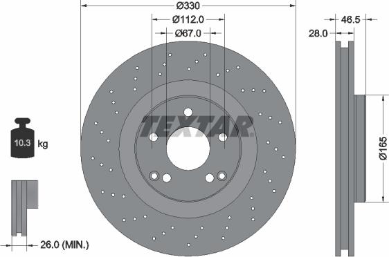 Textar 92119803 - Тормозной диск autosila-amz.com