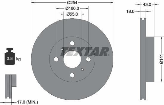 Textar 92114600 - Тормозной диск autosila-amz.com