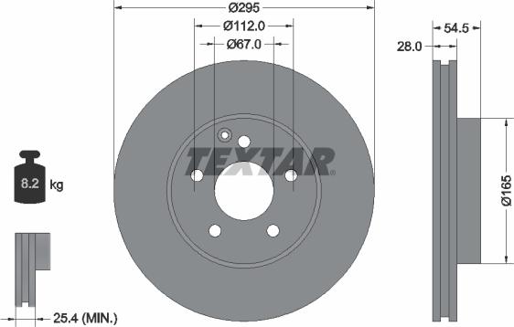 Textar 92115203 - Тормозной диск autosila-amz.com