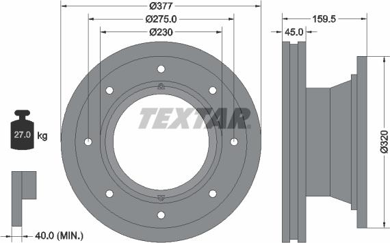Textar 92116400 - Тормозной диск autosila-amz.com