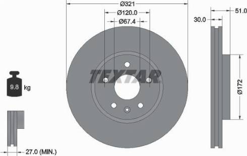 Textar 92187000 - Тормозной диск autosila-amz.com