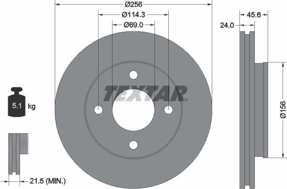 Textar 92134803 - Тормозной диск autosila-amz.com