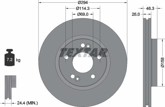 Textar 92136400 - Тормозной диск autosila-amz.com