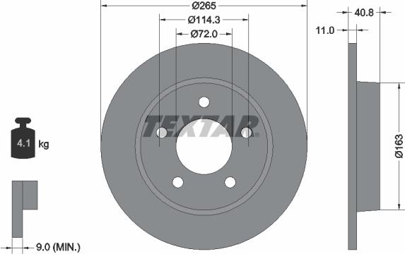 Textar 92130500 - Тормозной диск autosila-amz.com