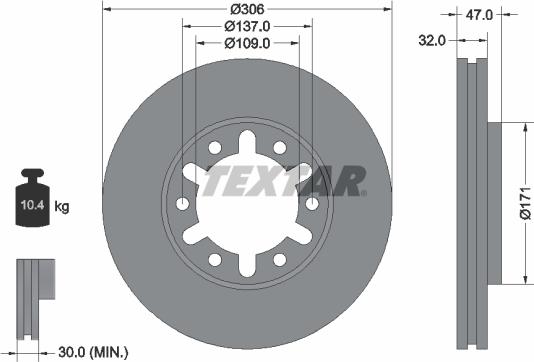 Textar 92138300 - Тормозной диск autosila-amz.com