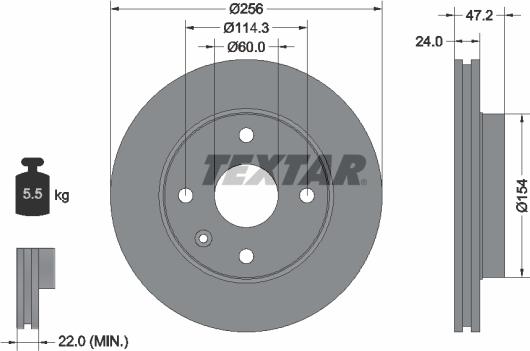 Textar 92133503 - Тормозной диск autosila-amz.com
