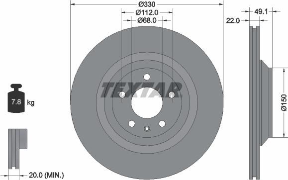 Textar 92132603 - Тормозной диск autosila-amz.com