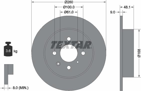 Textar 92125400 - Тормозной диск autosila-amz.com