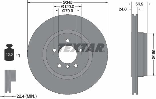 Textar 92123200 - Тормозной диск autosila-amz.com