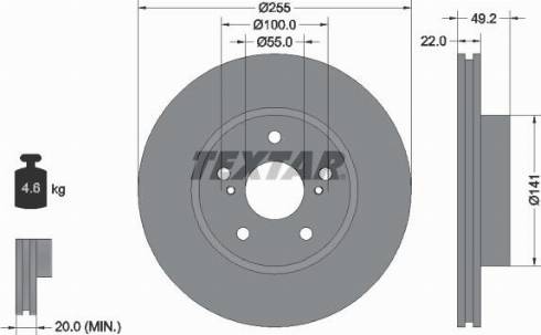 Textar 92179500 - Тормозной диск autosila-amz.com