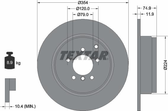 Textar 92174100 - Тормозной диск autosila-amz.com