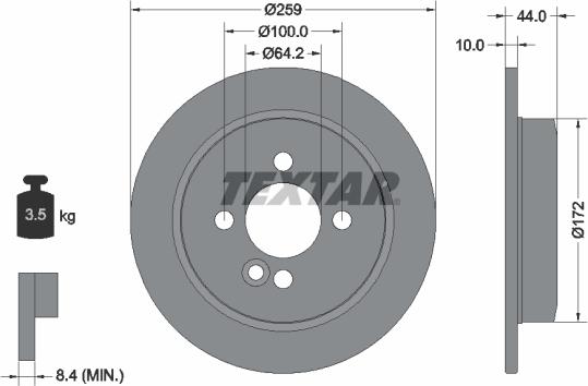 Textar 92175000 - Тормозной диск autosila-amz.com