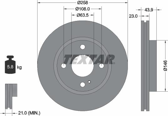 Textar 92176005 - Тормозной диск autosila-amz.com