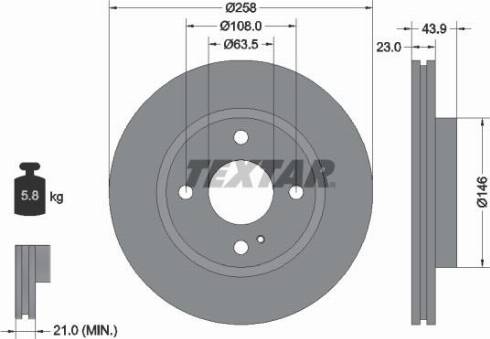 Textar 92176000 - Тормозной диск autosila-amz.com