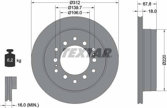 Textar 92170100 - Тормозной диск autosila-amz.com