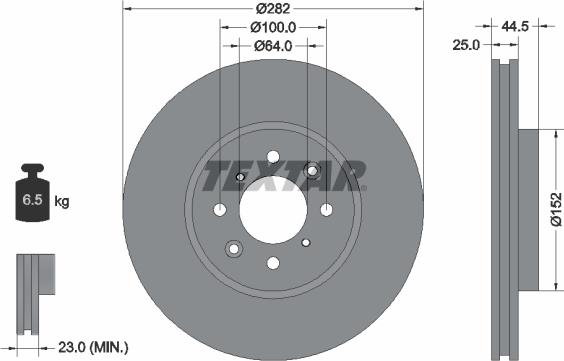 Textar 92170703 - Тормозной диск autosila-amz.com