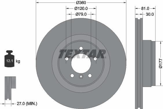 Textar 92178405 - Тормозной диск autosila-amz.com
