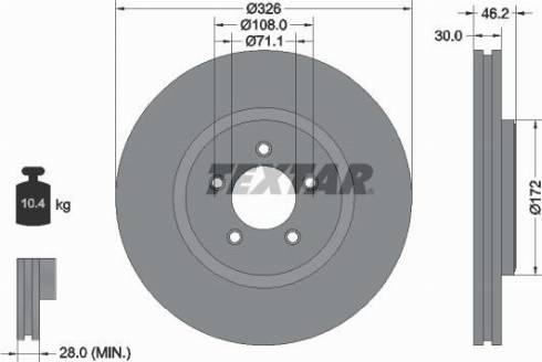 Textar 92173500 - Тормозной диск autosila-amz.com
