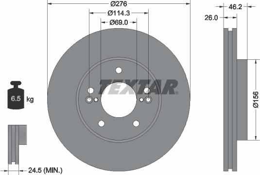 Textar 92173203 - Тормозной диск autosila-amz.com