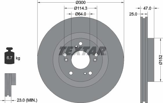 Textar 92177903 - Тормозной диск autosila-amz.com