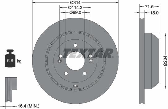 Textar 92300803 - Тормозной диск autosila-amz.com