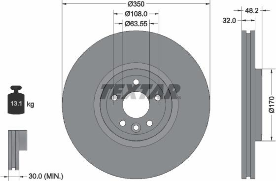 Textar 92308205 - Тормозной диск autosila-amz.com