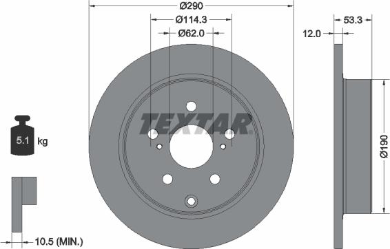 Textar 92314203 - Тормозной диск autosila-amz.com