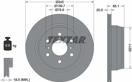 Textar 92318603 - Тормозной диск autosila-amz.com