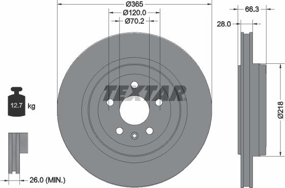 Textar 92313803 - Тормозной диск autosila-amz.com