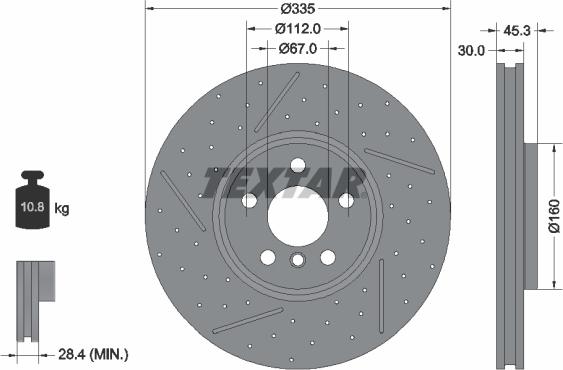 Textar 92317105 - Тормозной диск autosila-amz.com