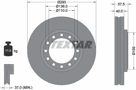 Textar 92317703 - Тормозной диск autosila-amz.com