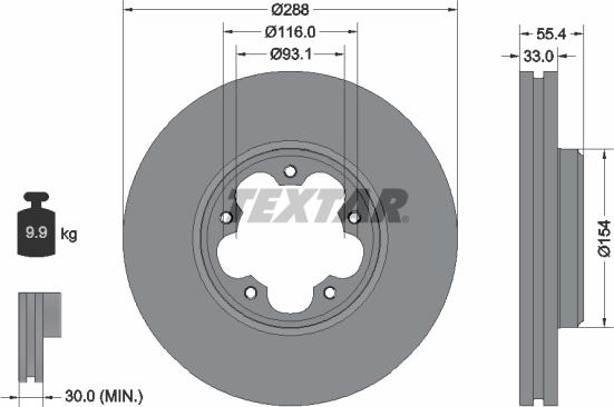 Textar 92320303 - Тормозной диск autosila-amz.com