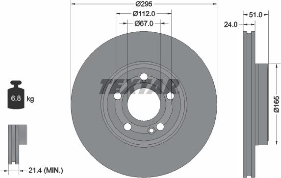 Textar 92323505 - Тормозной диск autosila-amz.com