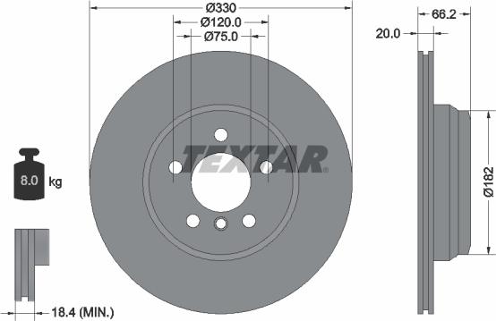 Textar 92241903 - Тормозной диск autosila-amz.com